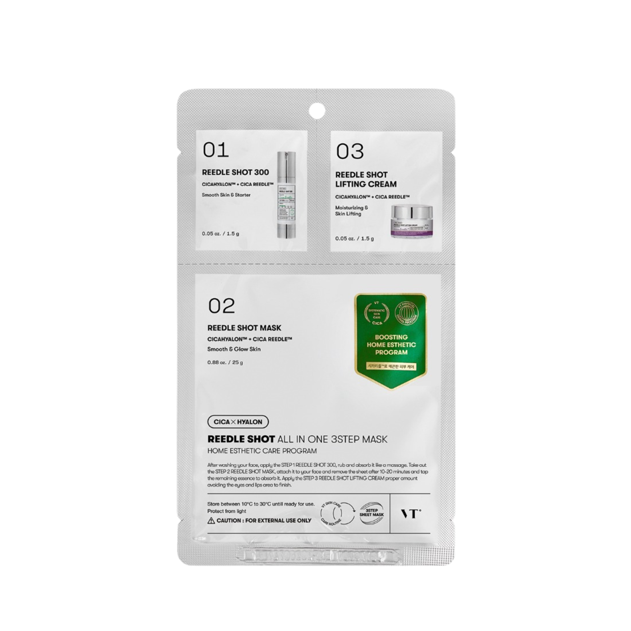 3 žingsnių veido kaukė "Reedle Shot All-In-One 3-Step Mask"