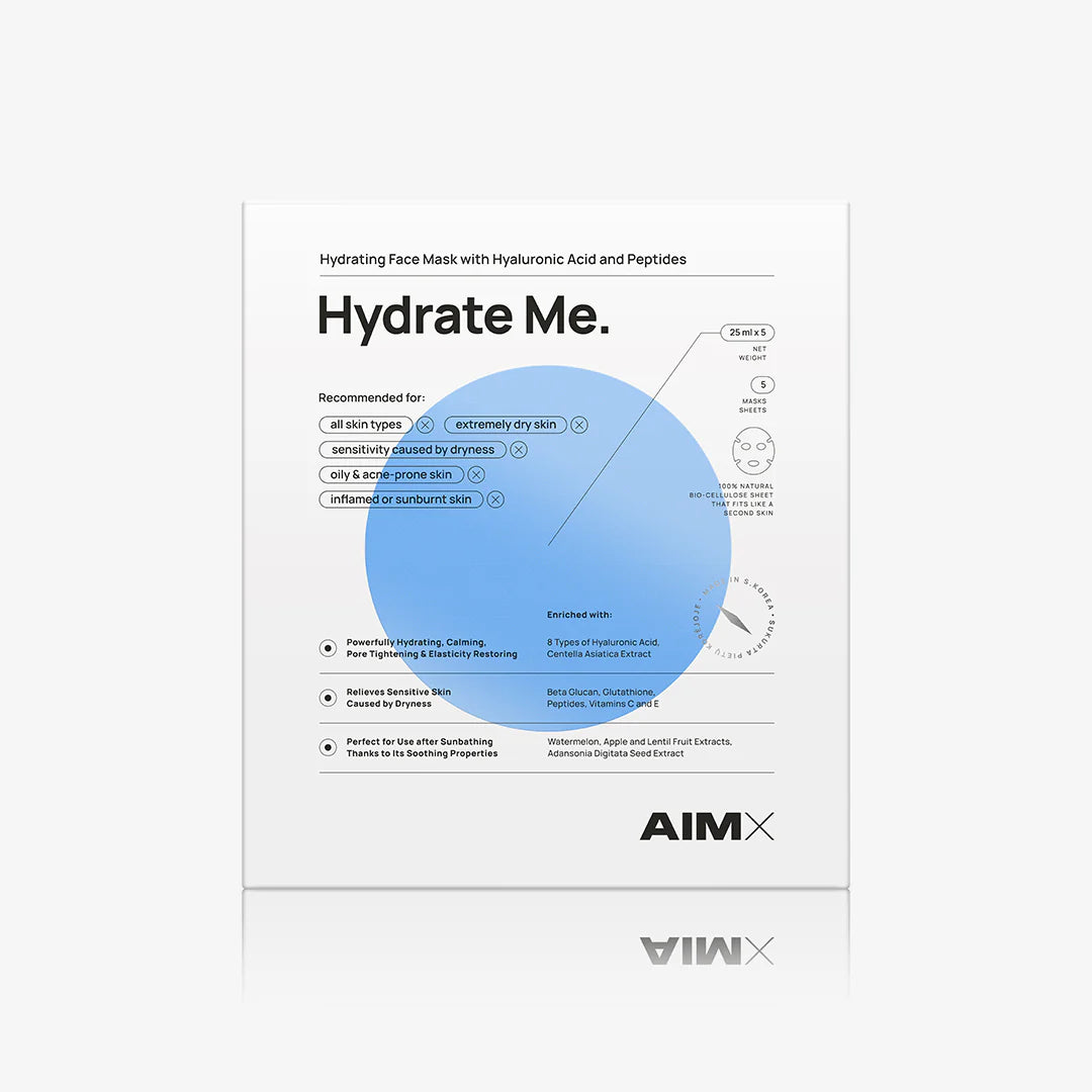 Lakštinių veido kaukių rinkinys "HYDRATE ME", 5 vnt.