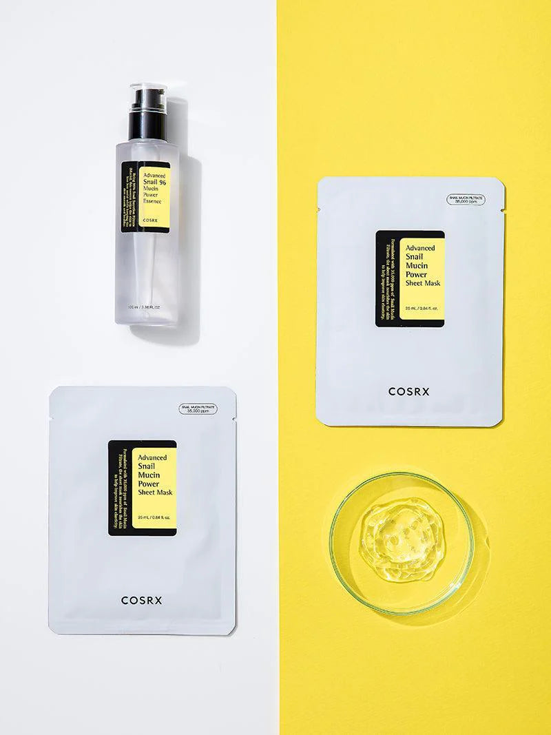 Lakštinė veido kaukė su sraigių mucinu "Advanced Snail Mucin Power Essence Sheet Mask", 25 ml