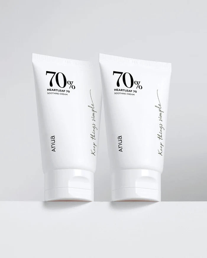 Raminamasis veido kremas "Heartleaf 70% Soothing Cream", 100 ml