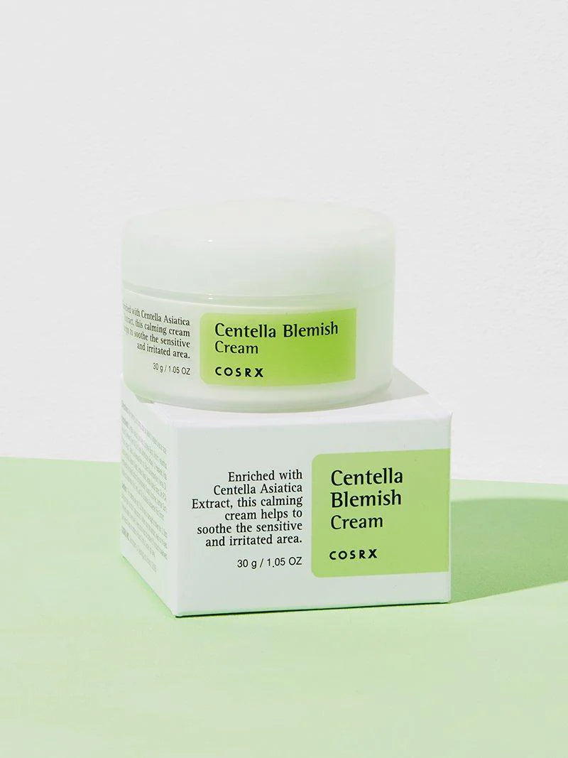 Veido kremas su azijine centele randams po spuogų šviesinti "Centella Blemish Cream", 30 ml